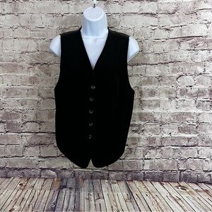 Olsen Black Velour Button Vest Made in Germany